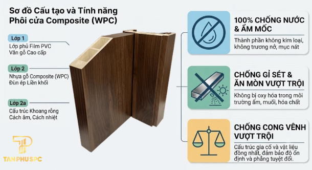 Cấu tạo và tính năng của cửa composite