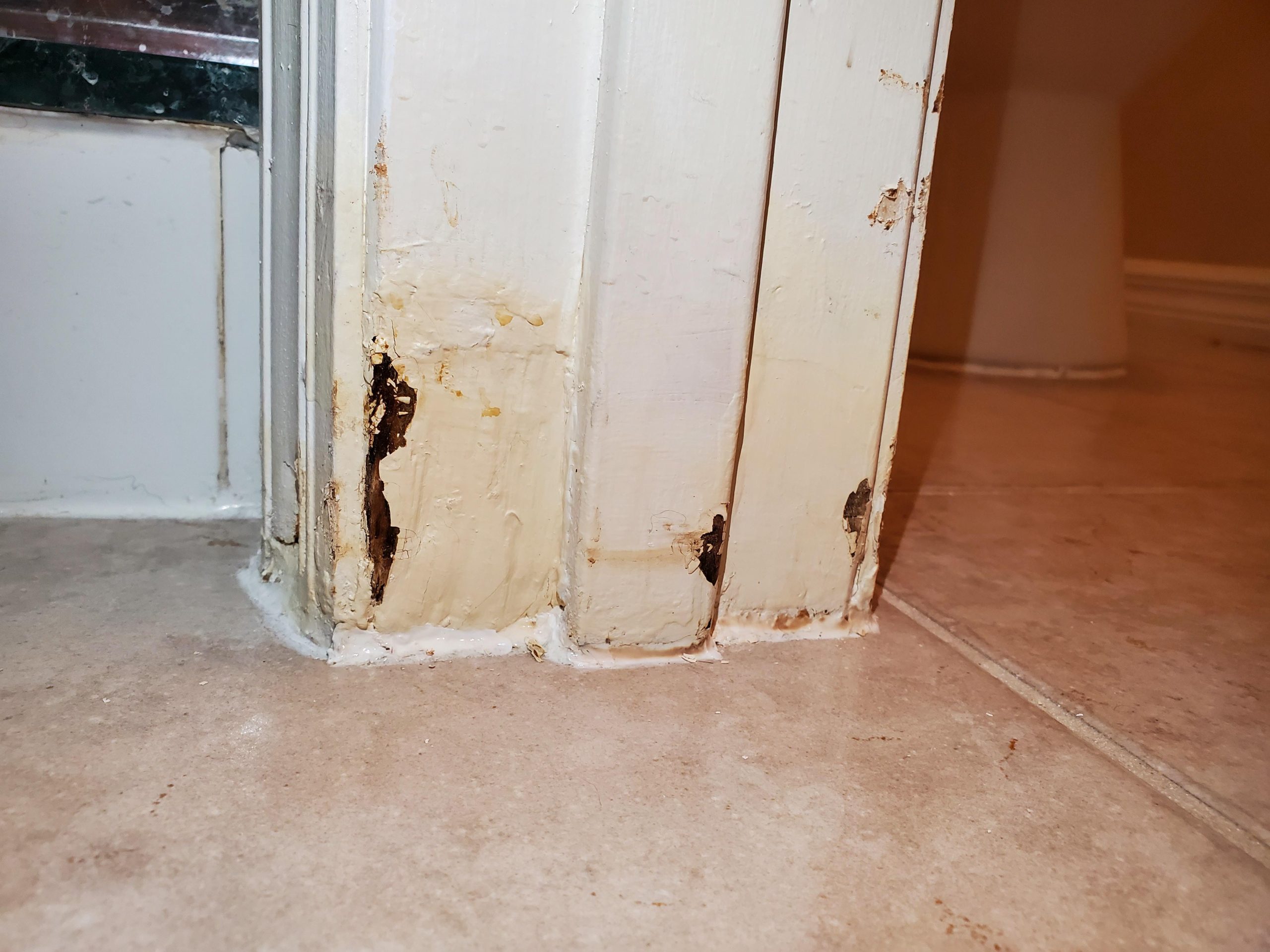 Cửa bị mục do ẩm ướt.